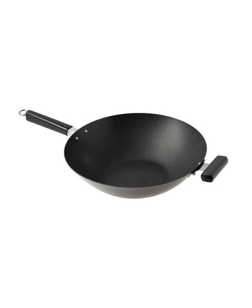 Professional Series 14" Carbon Steel Excalibur Nonstick Wok with Phenolic Handles