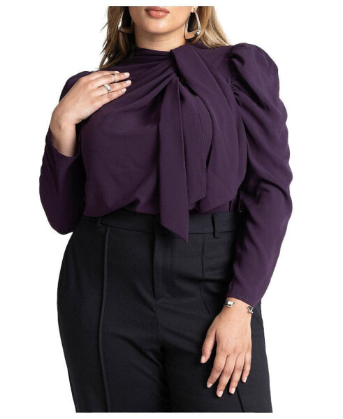 Plus Size Drape Front Blouse