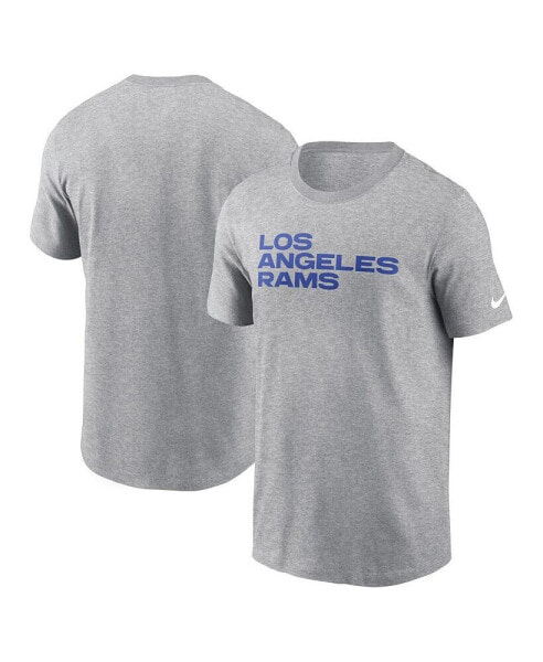 Men's Heather Gray Los Angeles Rams Primetime Wordmark Essential T-Shirt