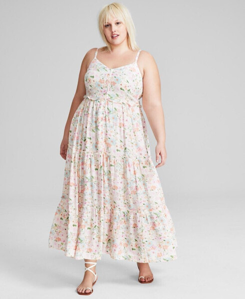 Trendy Plus Size Tiered Maxi Dress, Created for Macy's