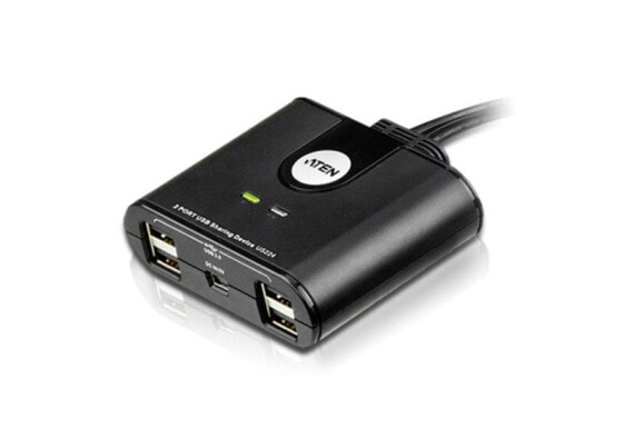 ATEN US224 - Black 2-port Switch - USB 2.0 DisplayPort, USB Type-A, USB Type-B