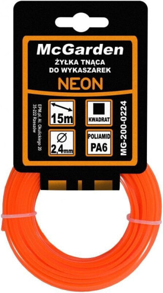 McGarden Żyłka do wykaszarki kwadrat neon 2,4mm 15m (MG-200-0224)