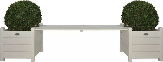 vidaXL Esschert Design Donice połączone ławką, białe, CF33W