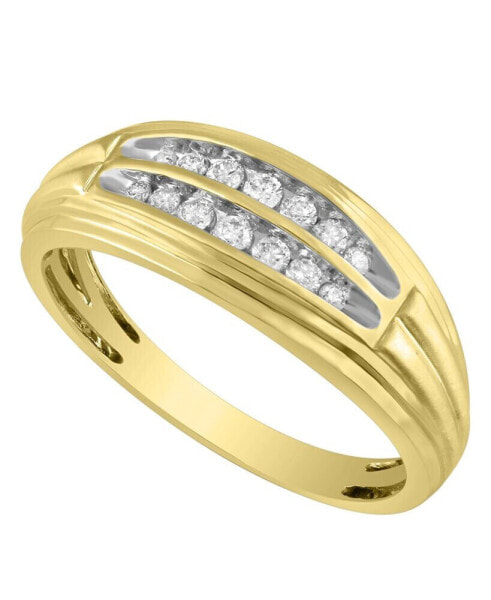 Men's Diamond (1/4 ct. t.w.) Ring in 10K White or Yellow Gold