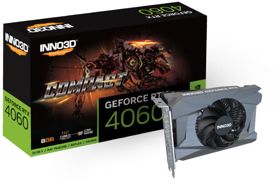 Inno3D GeForce RTX 4060 Compact - GeForce RTX 4060 - 8 GB - GDDR6 - 128 bit - 7680 x 4320 pixels - PCI Express x8 4.0