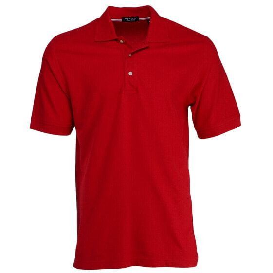 Page & Tuttle NoCurl Pique Short Sleeve Polo Shirt Mens Red Casual P21209-CLR