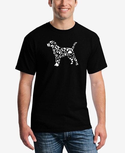 Men's Dog Paw Prints Word Art Short Sleeve T-shirt