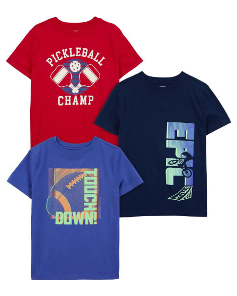 Kid 3-Pack Sports Graphic Tees S