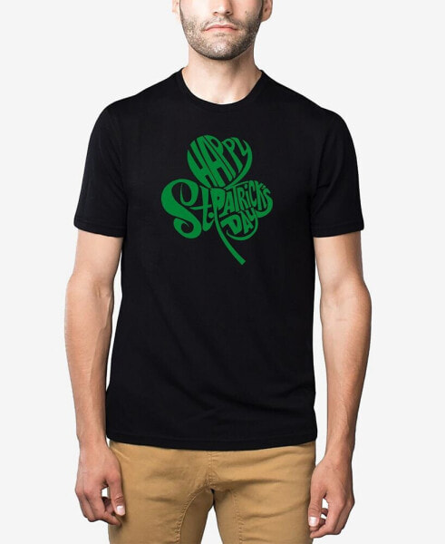 Men's Premium Blend St. Patrick's Day Shamrock Word Art Graphic T-shirt