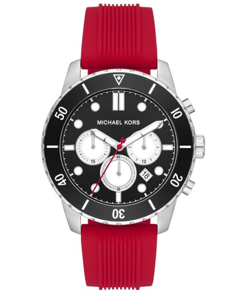 Часы и аксессуары Michael Kors мужские Хронограф Каннингем с красным силиконовым браслетом 44мм