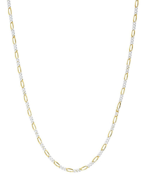 Giani Bernini Figaro Link 18" Chain Necklace in Sterling Silver & 18k Gold-Plated, Created for Macy's