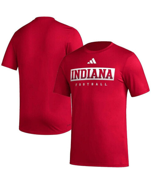 Men's Crimson Indiana Hoosiers Football Practice AEROREADY Pregame T-shirt