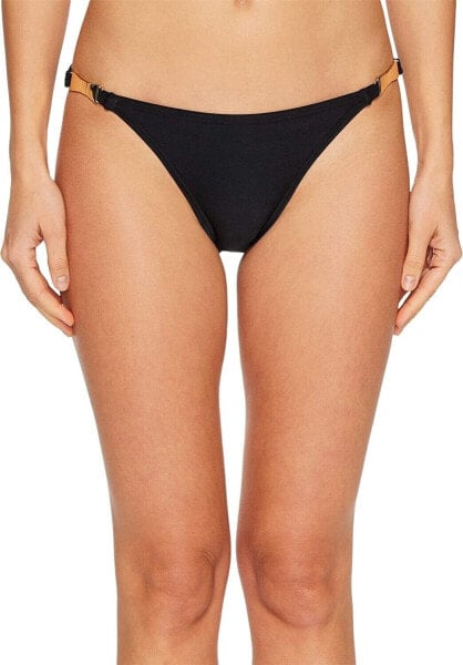 Kate Spade New York Shirred Bikini Swim Bottom w/Bow Black size Large 177431