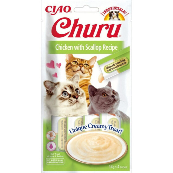 Лакомство для кошек Inaba Churu 4 x 14 г Морепродуктов с Курицей