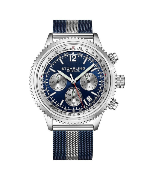 Men's Monaco Blue|Silver-tone Stainless Steel , Blue Dial , 47mm Round Watch