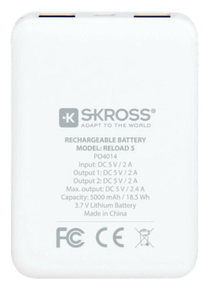 SKROSS RELOAD 5 - 5000 mAh - Lithium-Ion (Li-Ion) - 3.7 V - White