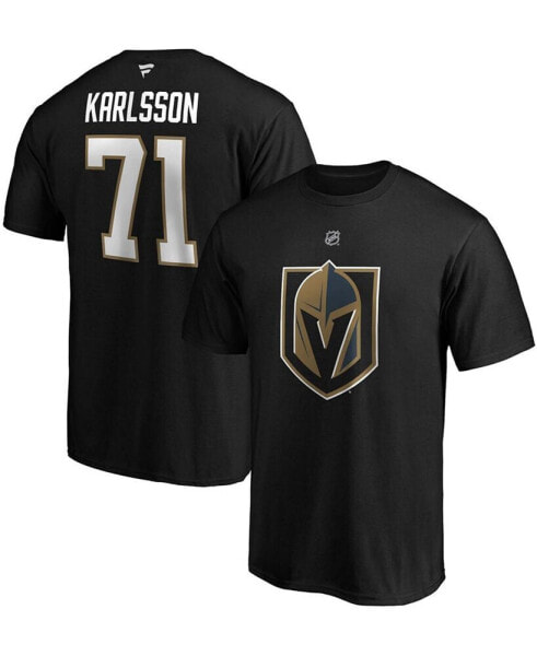 Men's William Karlsson Black Vegas Golden Knights Authentic Stack Player Name and Number T-shirt