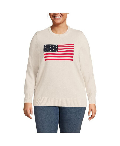 Plus Size Drifter Crew Neck Pattern Sweater