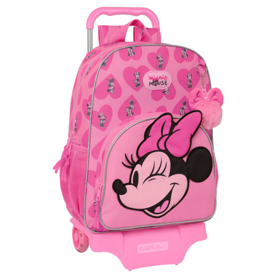 Школьный рюкзак с колесиками Minnie Mouse Loving Розовый 33 x 42 x 14 cm