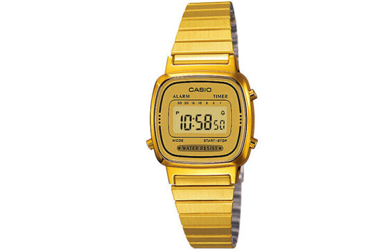 Часы женские CASIO YOUTH LA670WGA-9D, золотой циферблат
