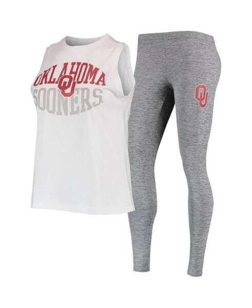 Women's Charcoal, White Oklahoma Sooners Tank Top and Leggings Sleep Set