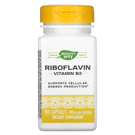Riboflavin, Vitamin B2, 100 mg, 100 Capsules
