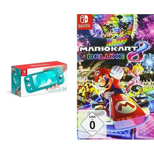 Nintendo Switch Lite, Standard, Blau + Mario Kart 8 Deluxe - [Nintendo Switch]