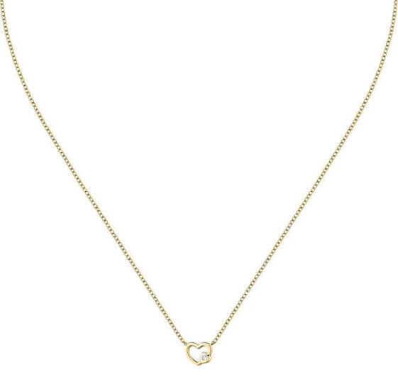 Gold plated heart necklace Silver LPS10AWV03