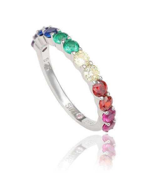 Кольцо Suzy Levian Rainbow CZ Half Band