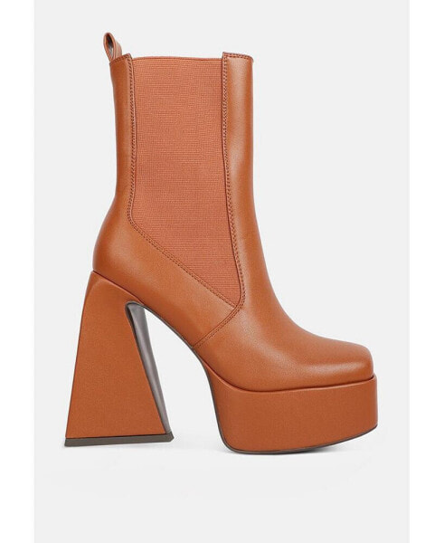 frosty high platform block heel Chelsea boot