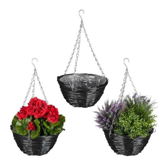 Аксессуары для цветов Relaxdays Geflochtene Blumenampel im 3er Set