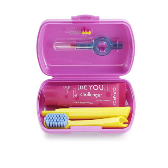 Curaprox Travel Set Pink 1 St. zahnbürste unisex Faltbare Zahnbürste CS 5460 Ultra Soft 1 St. + Zahnpasta Be You Challenger Gin Tonic & Persimmon 10 ml + Interdentalbürste 2 St. + Interdentalbürstenhalter 1 St.