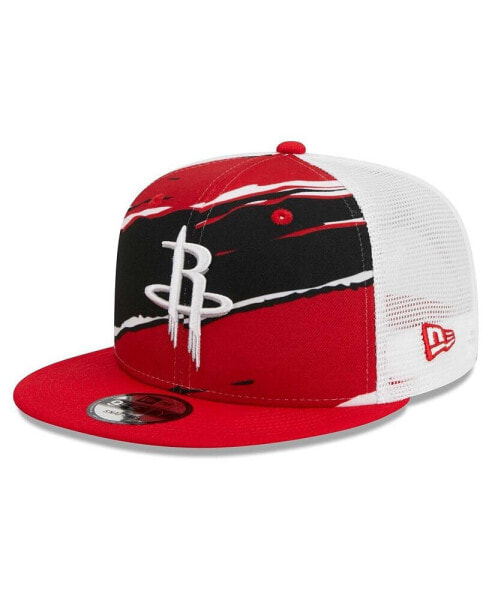 Men's Red, White Houston Rockets Tear Trucker 9FIFTY Adjustable Hat