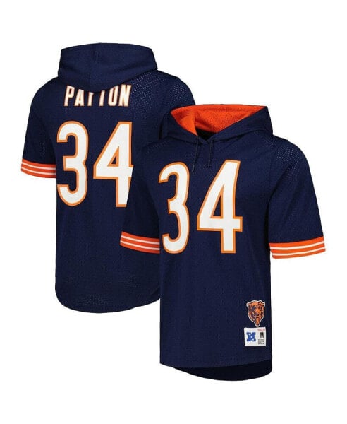 Men's Walter Payton Navy Chicago Bears Retired Player Name and Number Mesh Hoodie T-shirt