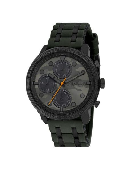 Men's Two-Tone Silicone Strap Watch 48mm