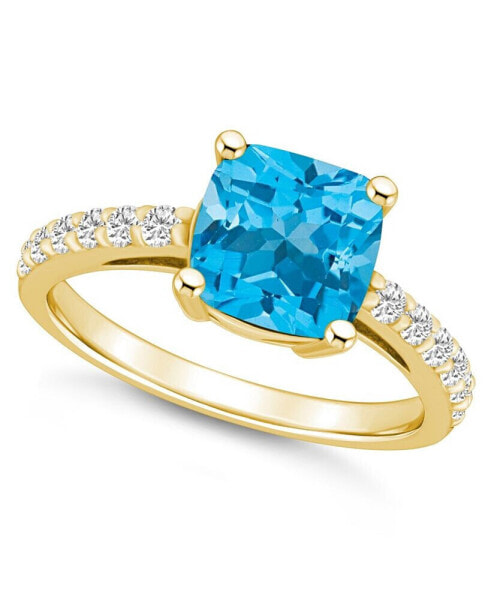 Кольцо Macy's Blue Topaz and Diamond