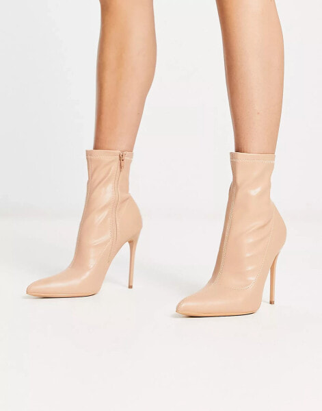 Truffle Collection – Sockenstiefel in Taupe mit Stiletto-Absatz