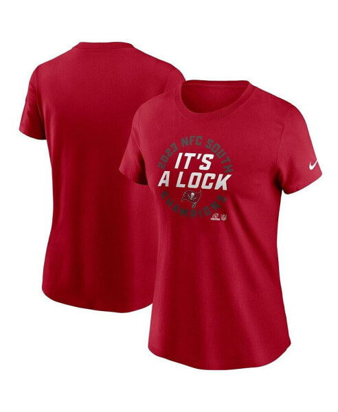 Women's Red Tampa Bay Buccaneers 2023 NFC South Division Champions Locker Room Trophy Collection T-shirt