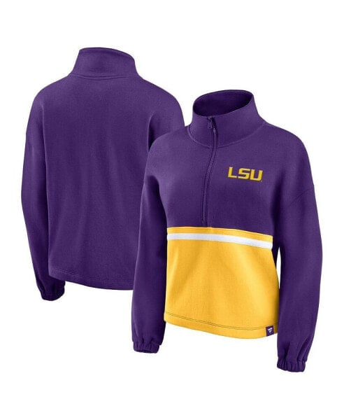 Women's Purple LSU Tigers Fleece Half-Zip Jacket