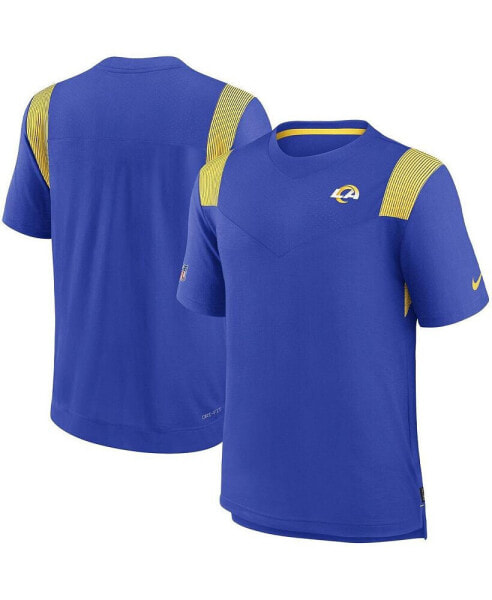 Men's Royal Los Angeles Rams Sideline Tonal Logo Performance Player T-shirt