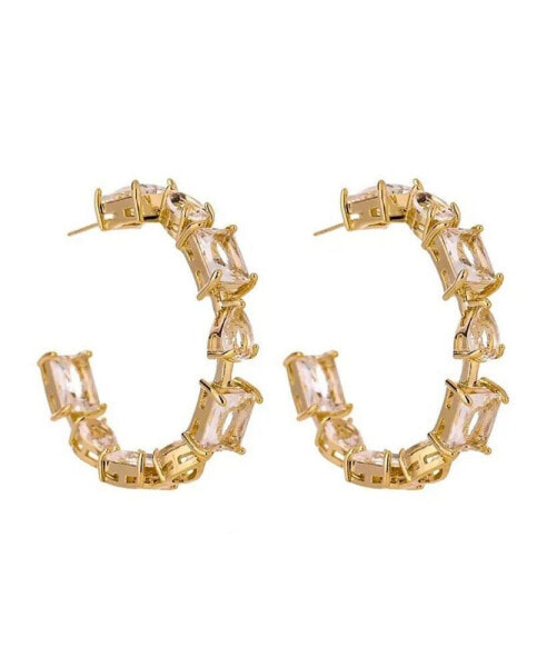 Crystal Hoop Earrings for Women