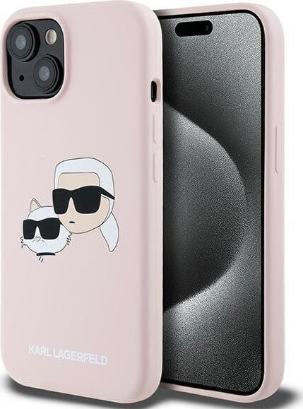 Karl Lagerfeld Karl Lagerfeld KLHMP15SSKCHPPLP iPhone 15 / 14 / 13 6.1" różowy/pink hardcase Silicone Karl & Choupette MagSafe