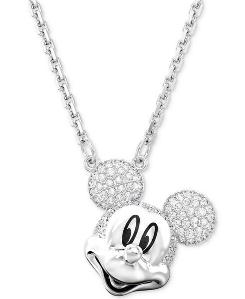 Swarovski disney Mickey Mouse Silver-Tone Crystal Pendant Necklace, 19-1/4"