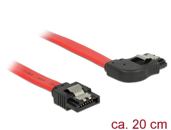 Delock 83967 - 0.2 m - SATA 7-pin - SATA 7-pin - Male/Male - Black - Red - Straight