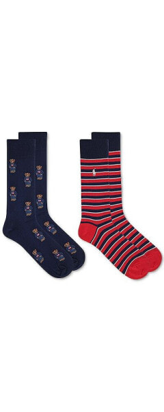 Men's 2-Pk. Mini Denim Bear Socks