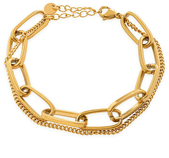 Stylish double gold-plated bracelet