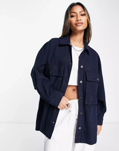 Waven – Oversize-Hemdjacke im Blau