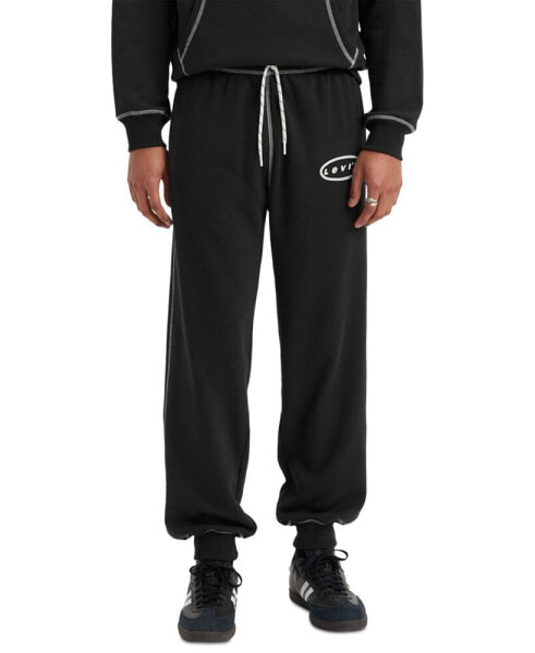 Men's Relaxed-Fit Topstitched Logo Joggers, Created for Macy's