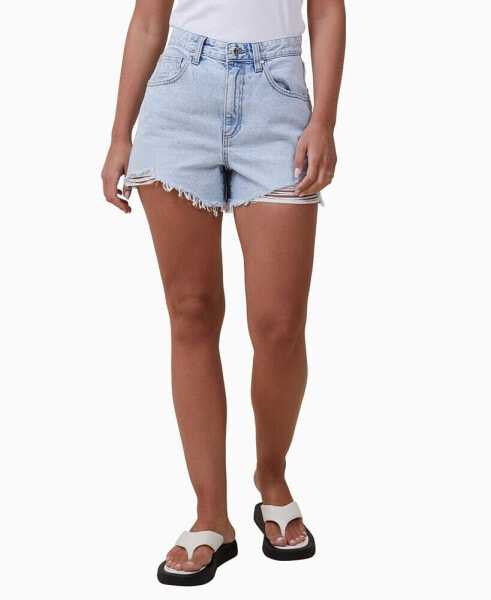 Women's High Mom Denim Shorts