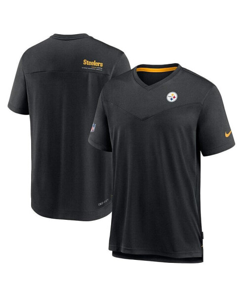 Футболка Nike мужская Pittsburgh Steelers 2022 Chevron Lock Up Performance V-Neck черного цвета